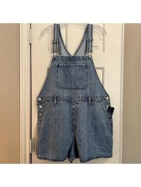 Parke Target Women Denim Shortalls 2X (20-22) Elevated Basics Cool Girl Varsity